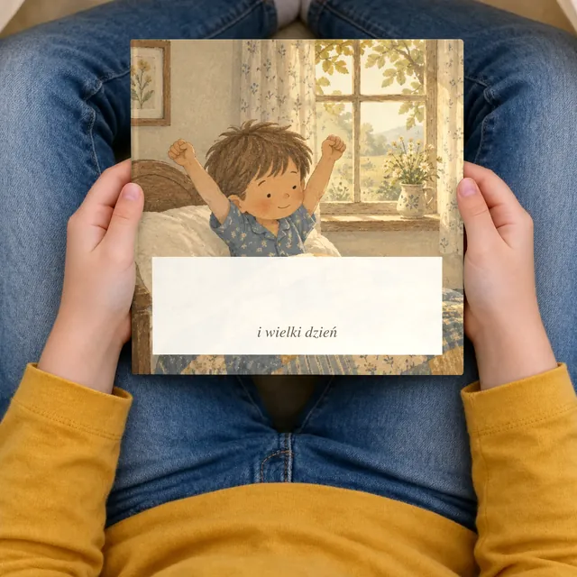 Książka „Staś i wielki dzień” w rękach dziecka